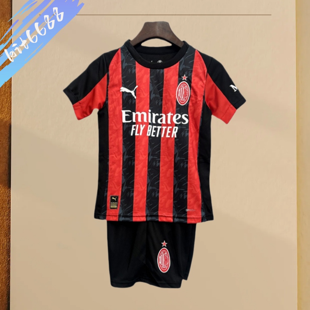 2025/2026 AC Milan Home Football shirt (Adult Kids Kit socks）