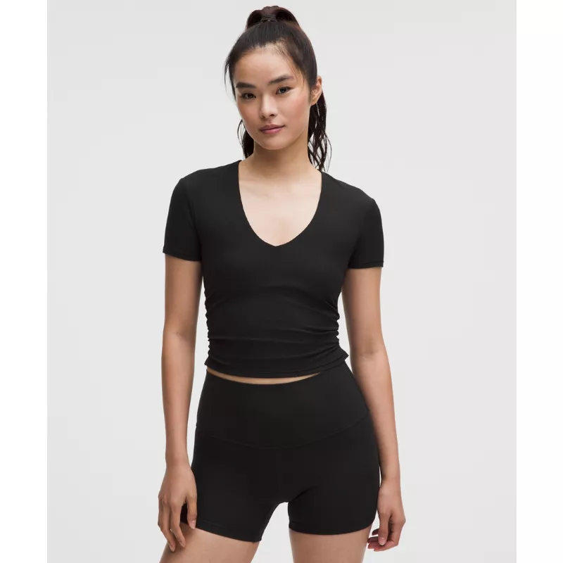 All It Takes Ribbed Nulu V-Neck T-Shirt B–D Cups
