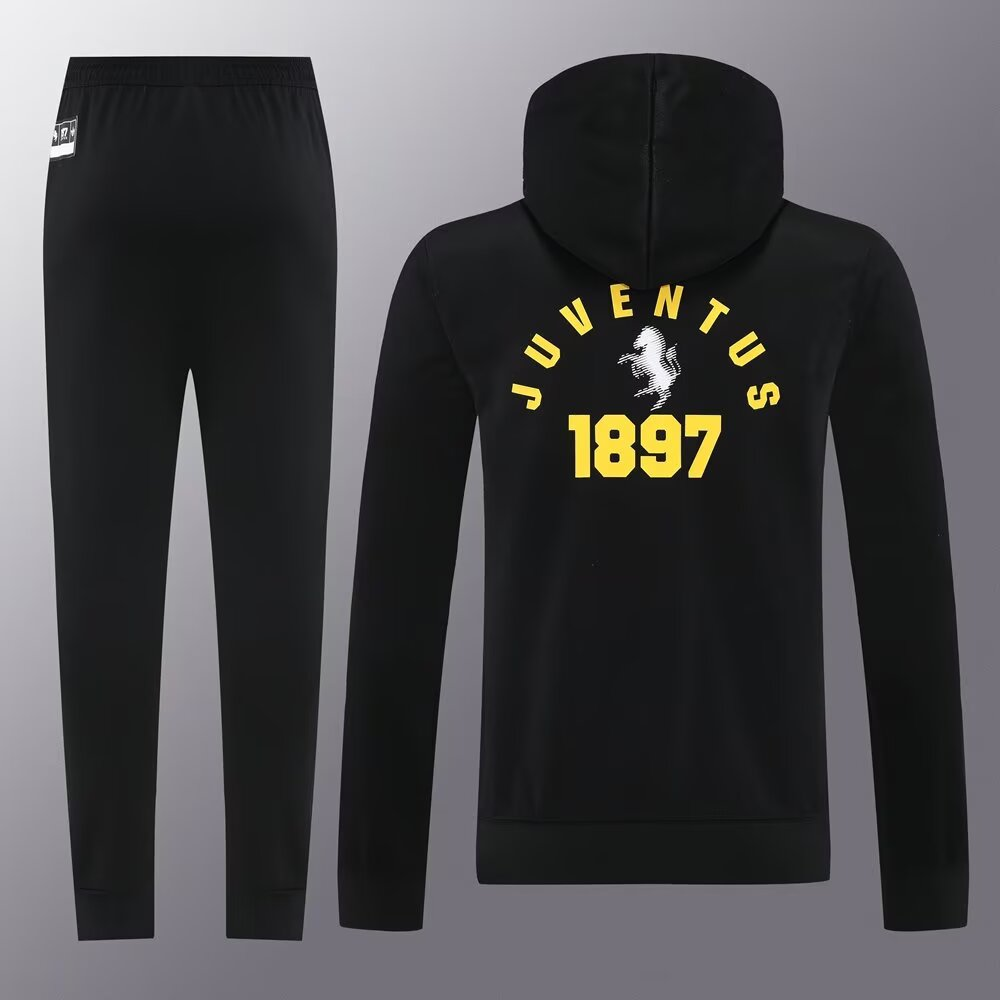 25/26 Juventus hoodie Full Zipper Training Suit (Adult Set)