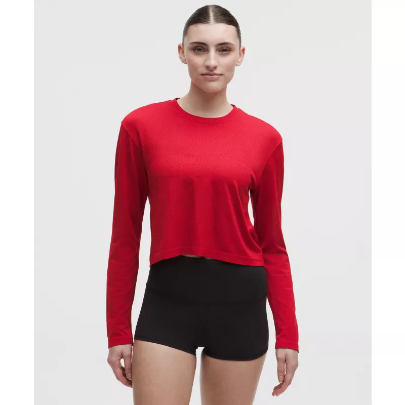 Swiftly Perforated Stripe Long-Sleeve Shirt