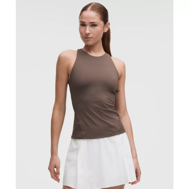 Racerback High-Neck Tennis Tank Top B/C Cup