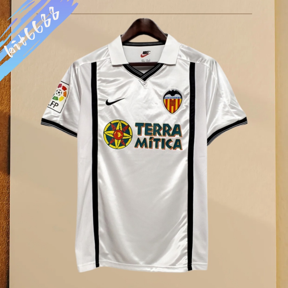 2001 Valencia Home Retro Football Shirt