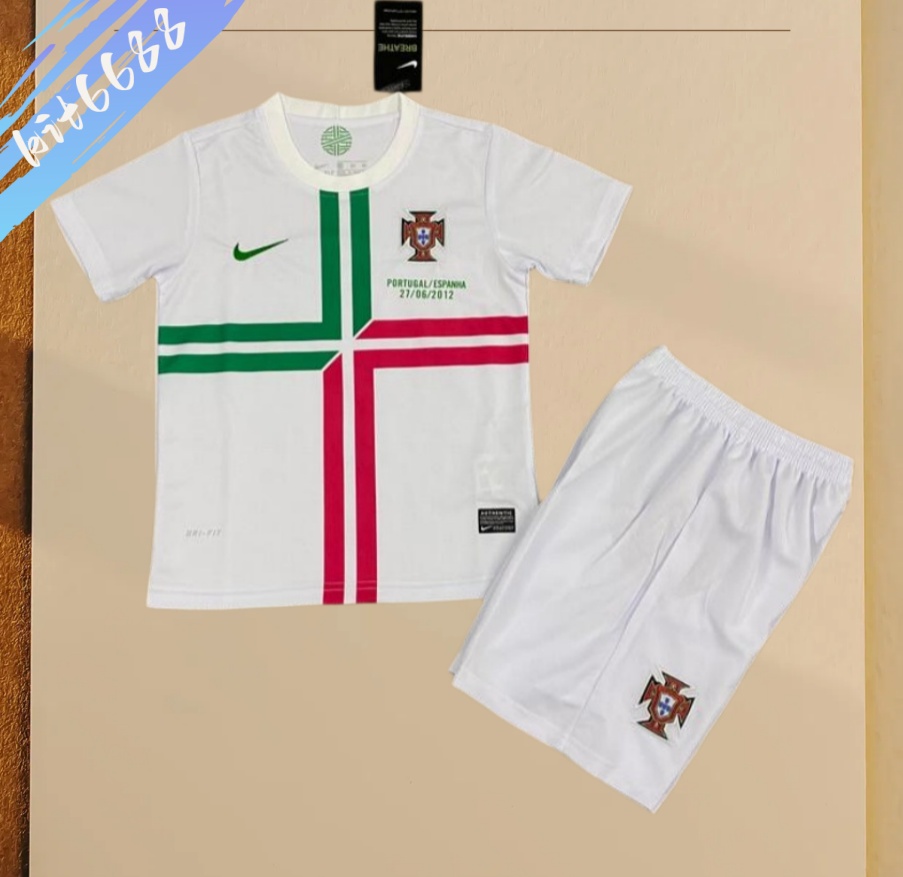 2012 Portugal Away Retro Football Shirt  Kids Kit