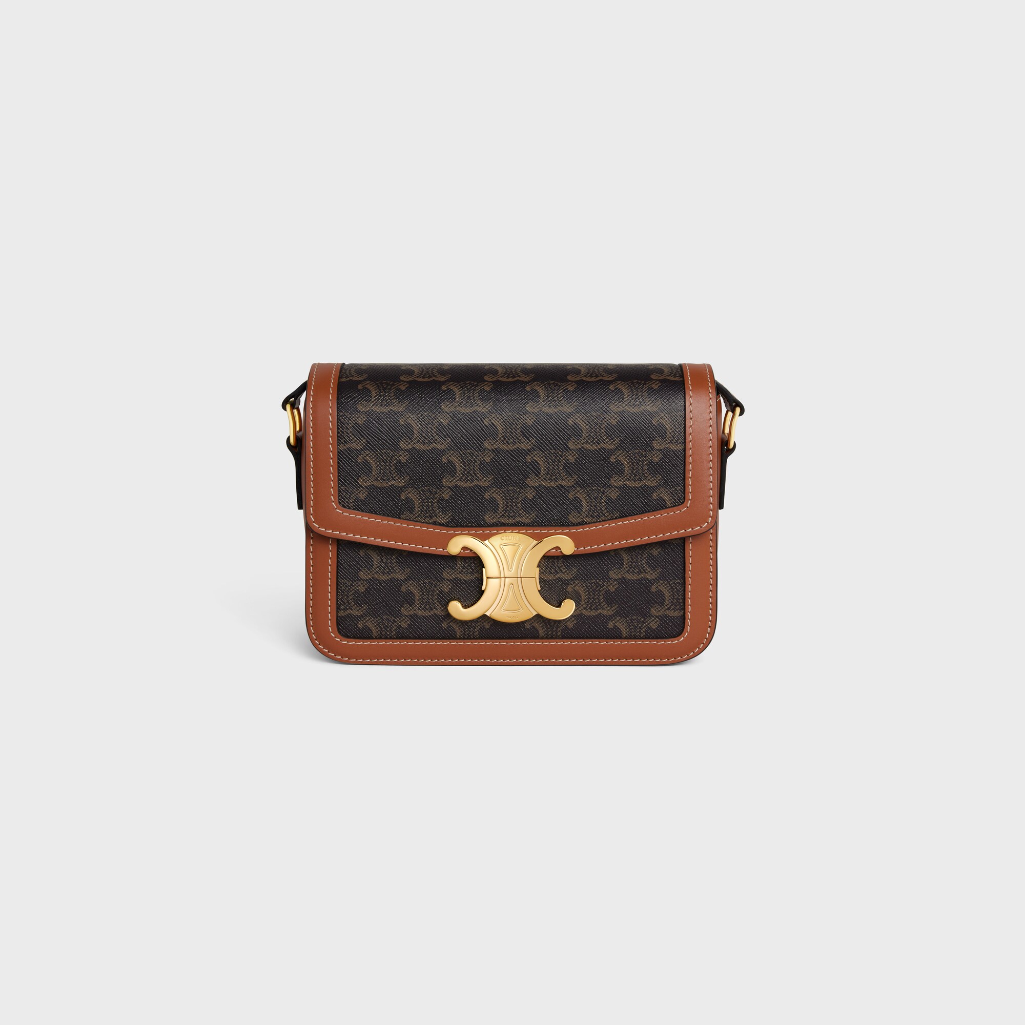 TEEN TRIOMPHE BAG IN Triomphe Canvas and Calfskin Tan