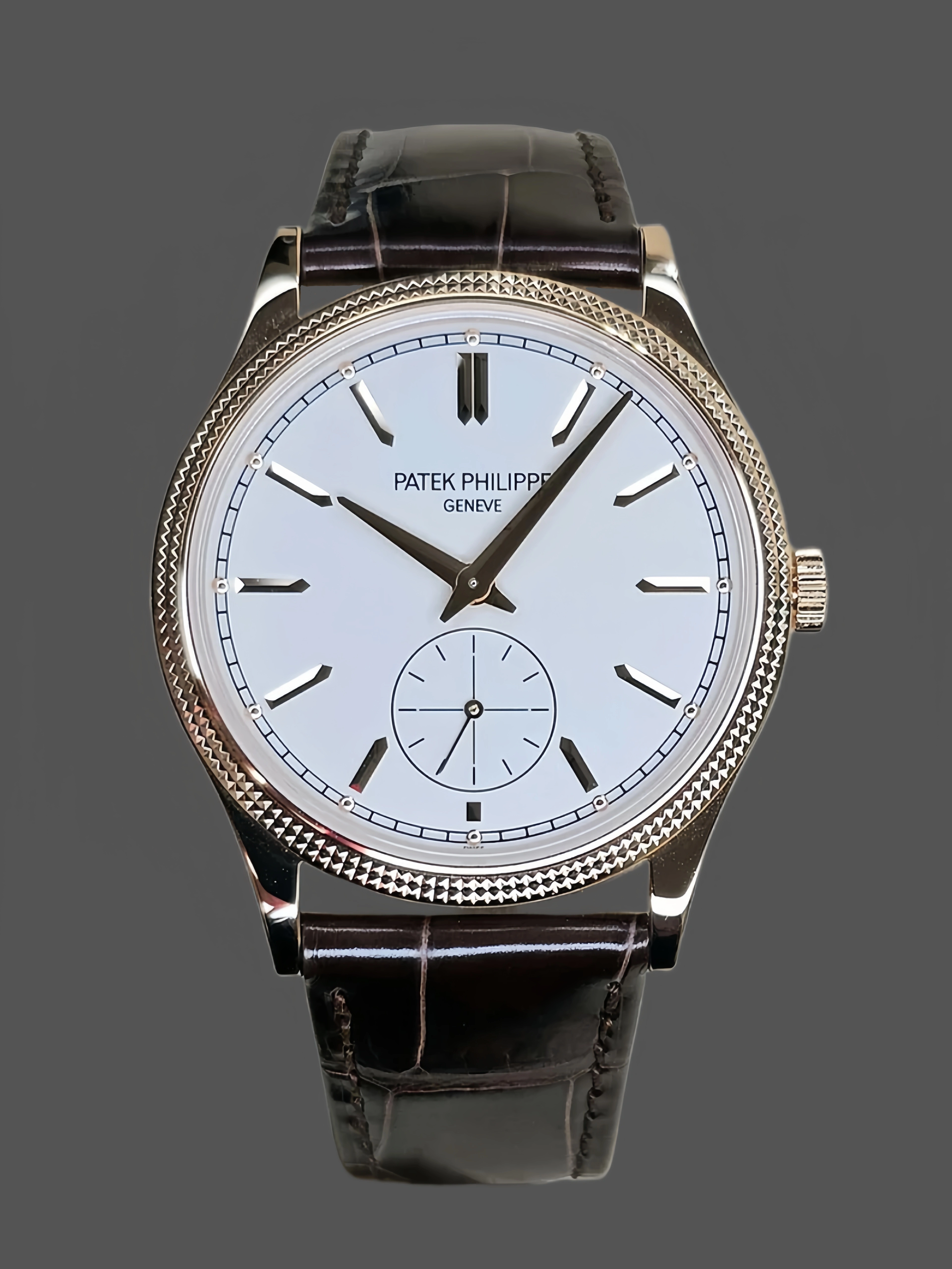 Patek Philippe Calatrava Small Seconds White Dial Leather Strap 6119R 001 Watch