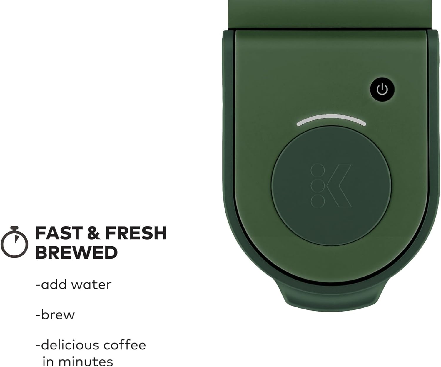 Coffee maker, brews 6 to 12 ounces, with cord storage, perfect for small spaces Green