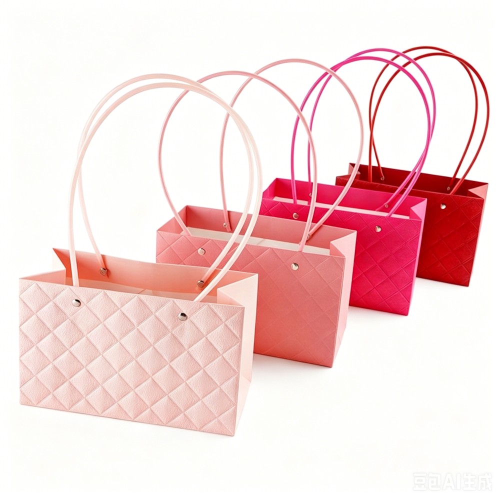 Macaron Embossed Rectangle Handheld Bag, Premium Flower Bouquet Insert Bag, Floral Gift And Wedding Souvenir Tote Bag For Bulk Wholesale