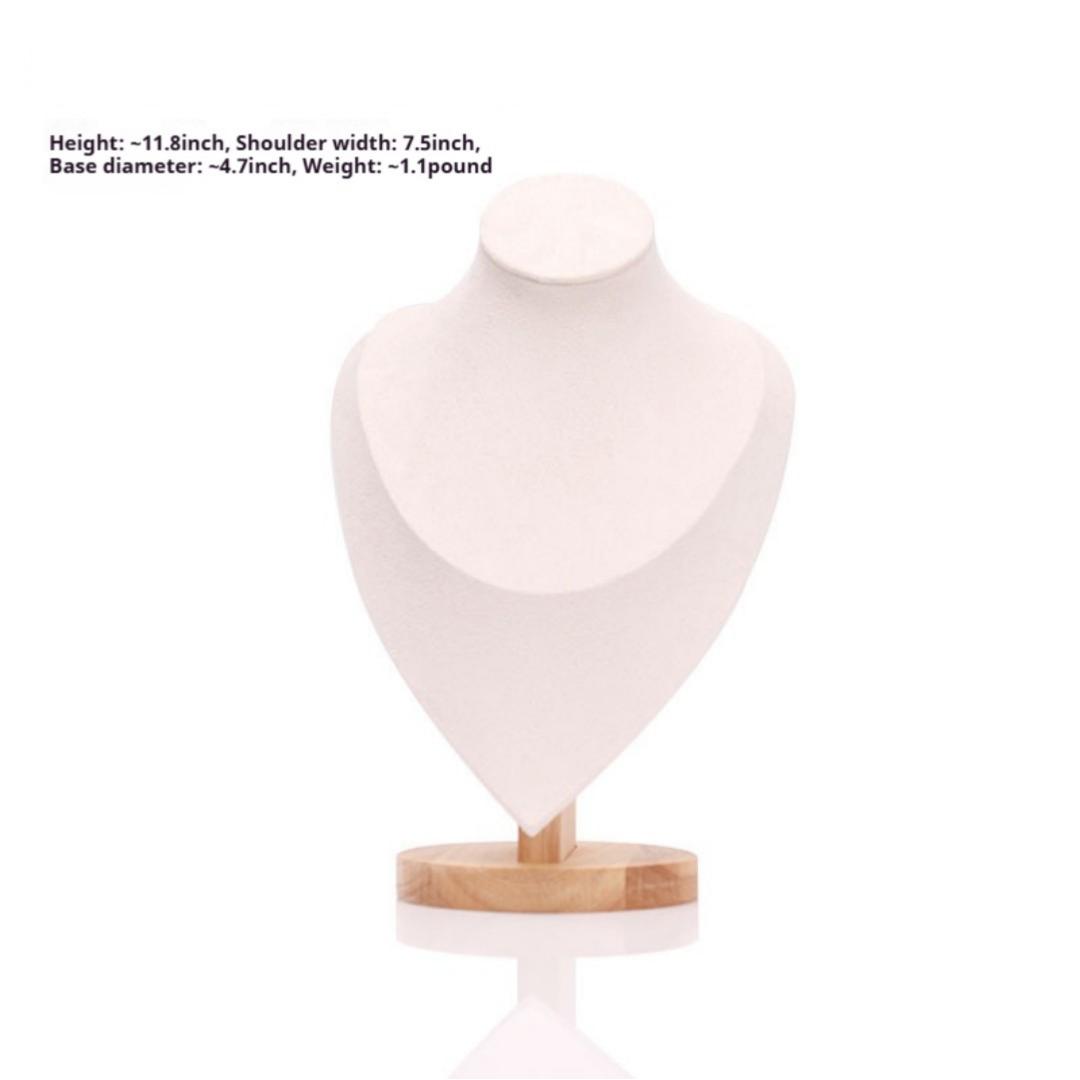 Solid Wood Necklace Display Stand Bracelet Pendant Jewelry Display Rack Mannequin Neck Counter Display Prop custom logo