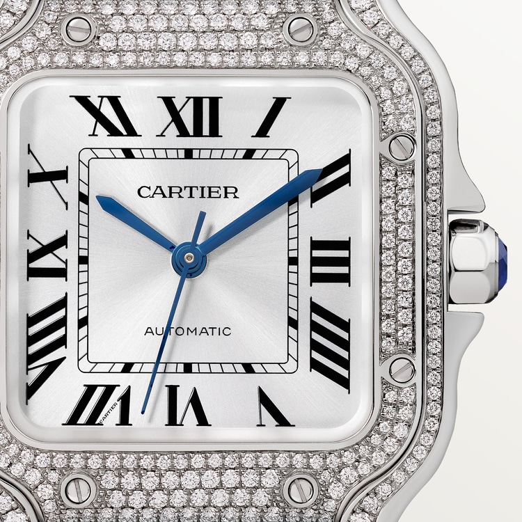 Santos de Cartier watch Medium model Sunray-effect dial 35.1 mm