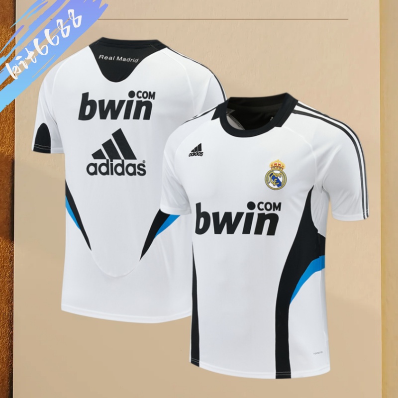 08/09 Real Madrid Retro Training Uniform short sleeves- Sleeve Football Shirt