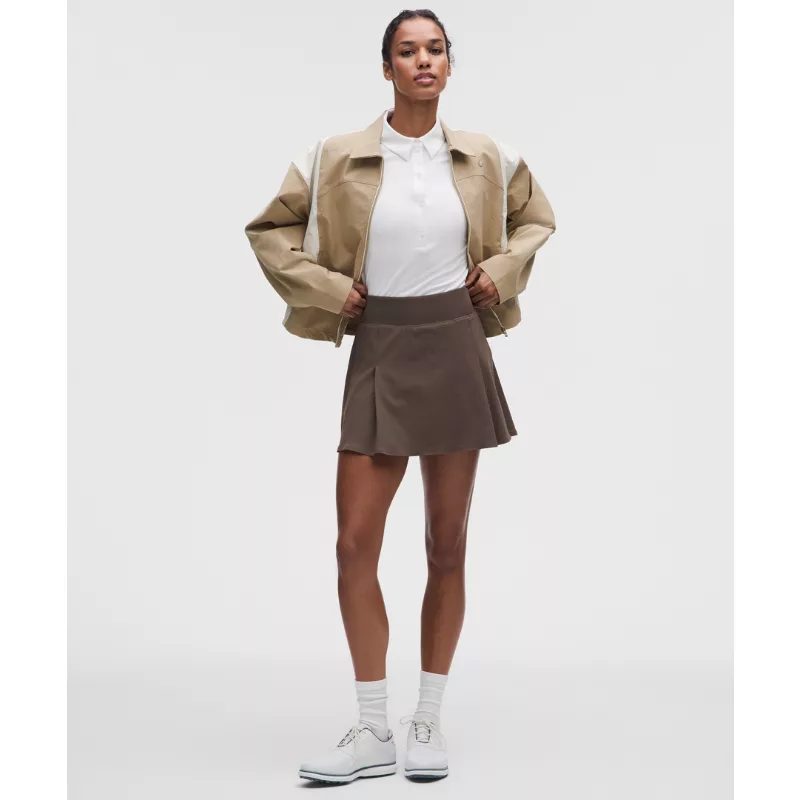 Top-Stitched Pleated Golf Skirt