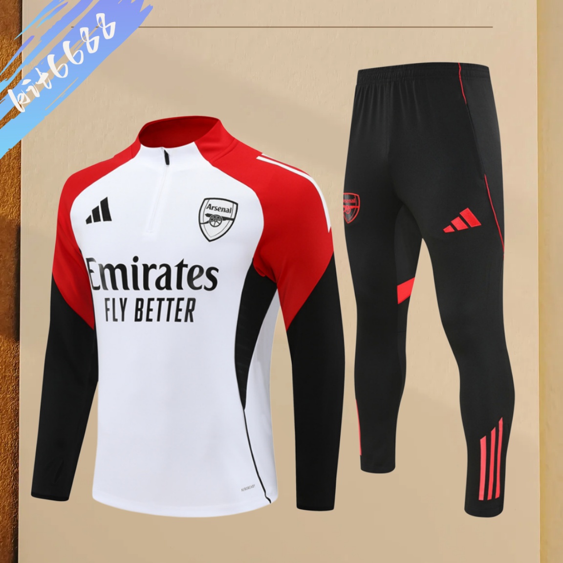 2025/2026 Arsenal Kids Half Zip Training Clothes (Adult Kids Kit)