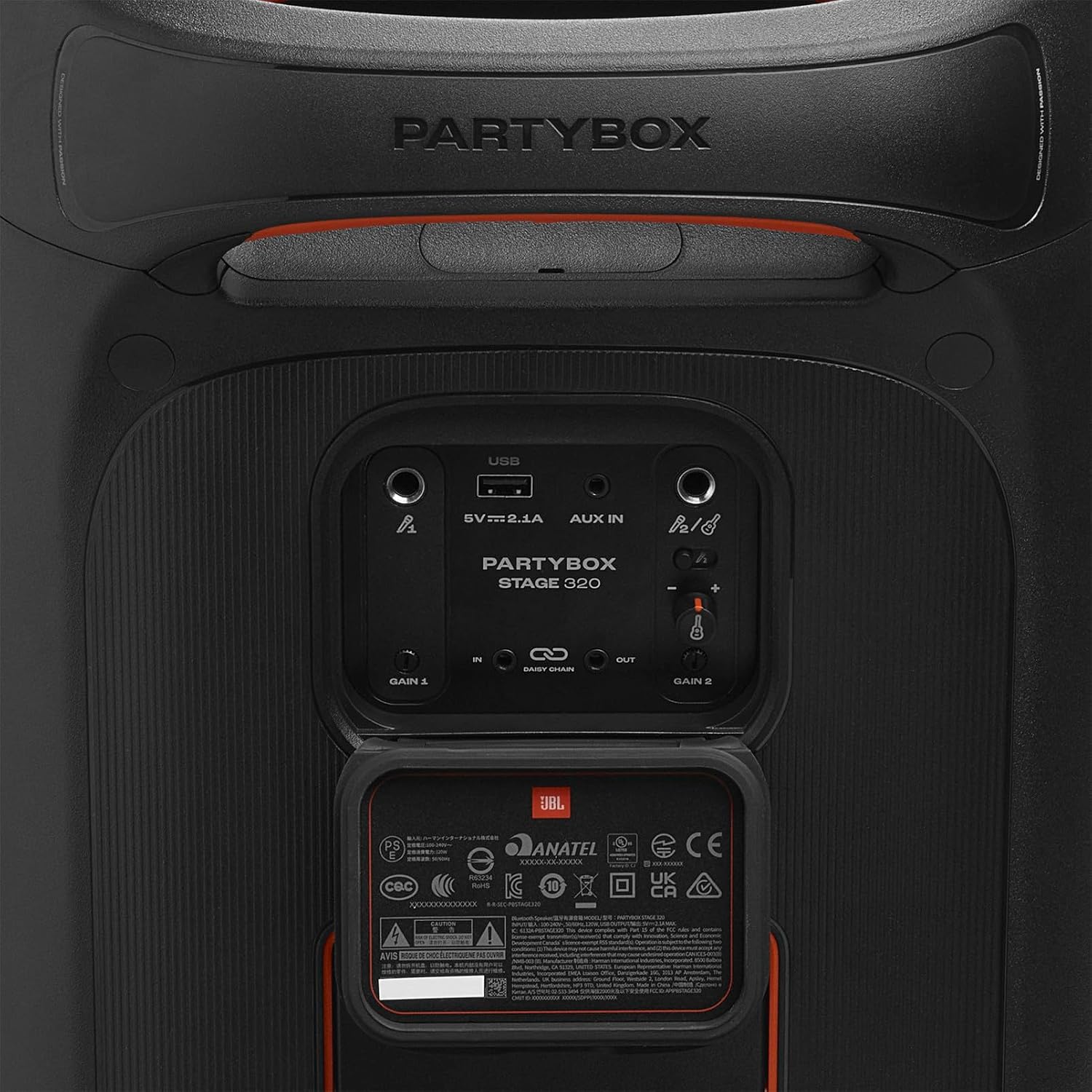 JBL PartyBox Stage 320 - Portable Party Speaker with Telescopic Handle and Large Heavy Duty Wheels. Powerful Pro Sound. Futuristic Light Show. Up to 18 Hours Playing Time