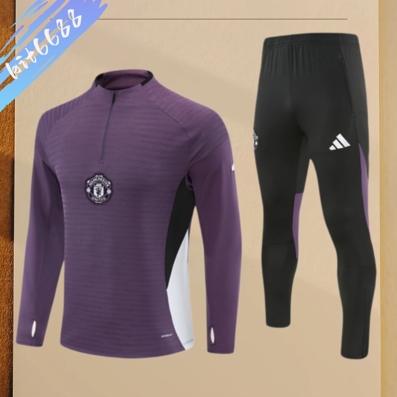 25/26 Manchester United Purple  Half Zip Training Kit (Adult Kids Kit)