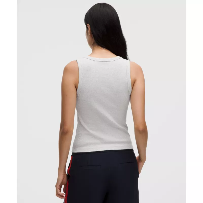 Little Ribbed Scoop-Neck Tank Top