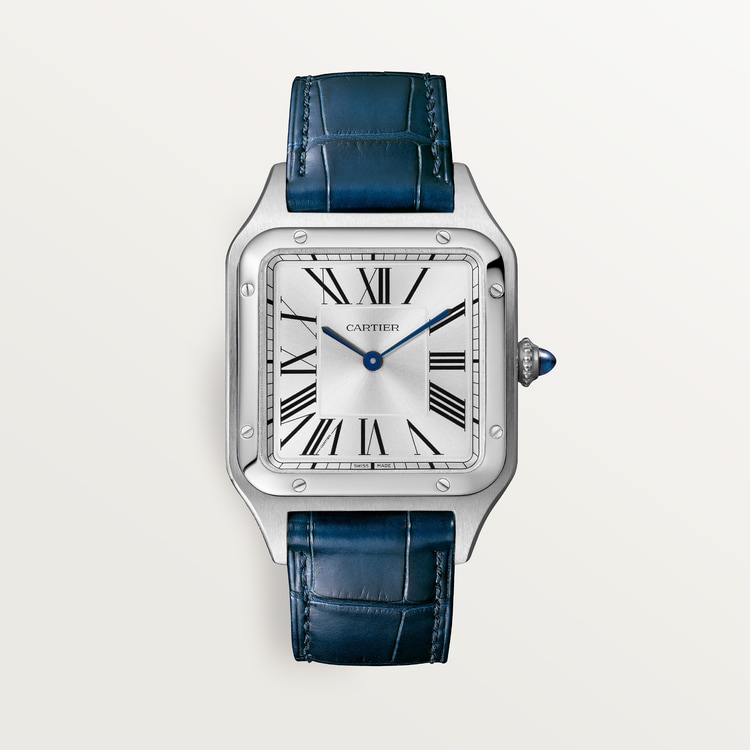 Santos-Dumont watch Large model Satin-brushed silver dial 43.5 mm x 31.4 mm