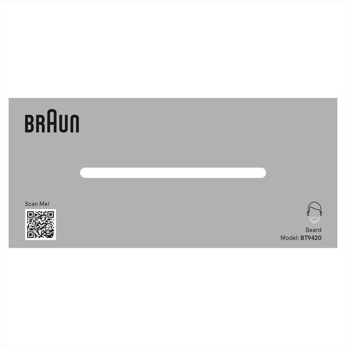 BRAUN - Regolabarba BT9420-NERO/GRIGIO