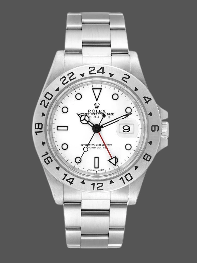 Rolex Explorer II 16570 Stainless Steel White Dial 40MM Mens Replica Watch