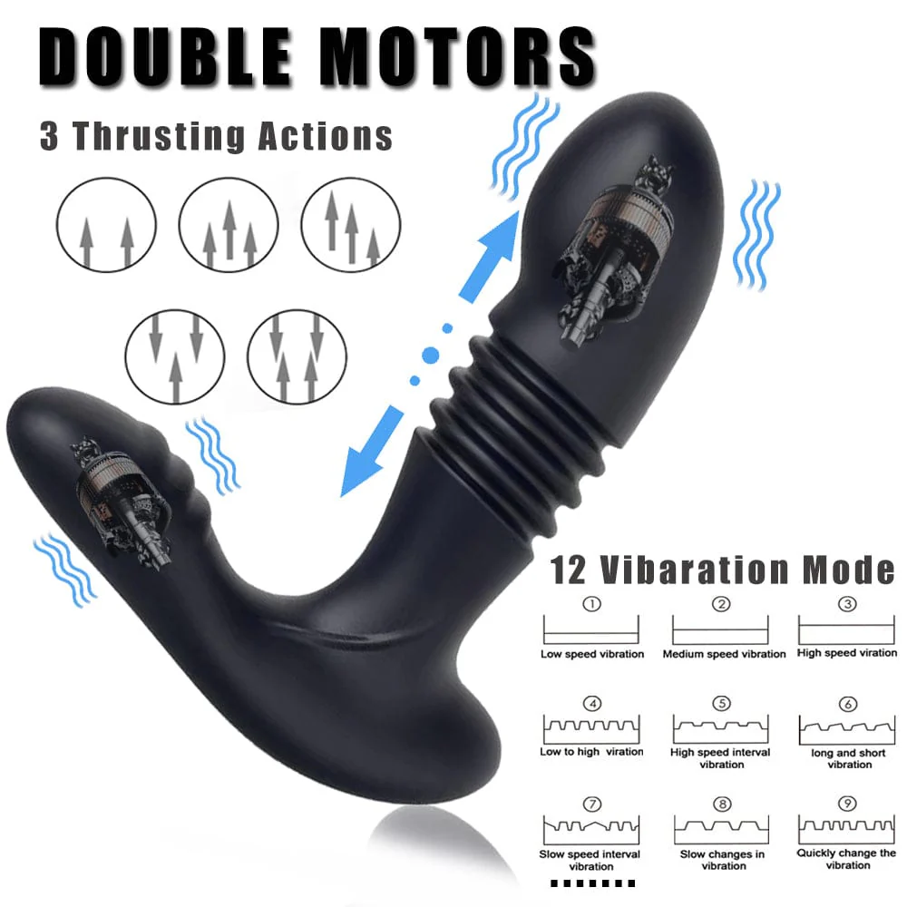 Mlovexy - Men's Retractable Prostate Anal Plug G-point Stick Vibrator