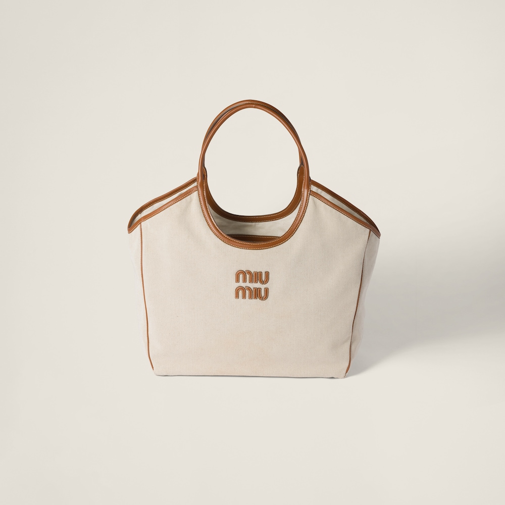 IVY canvas and leather tote bag Beige/Brandy