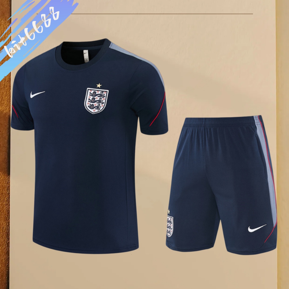 26/27 England grey Short Sleeve Training Wear ( Adult kit Kids )
