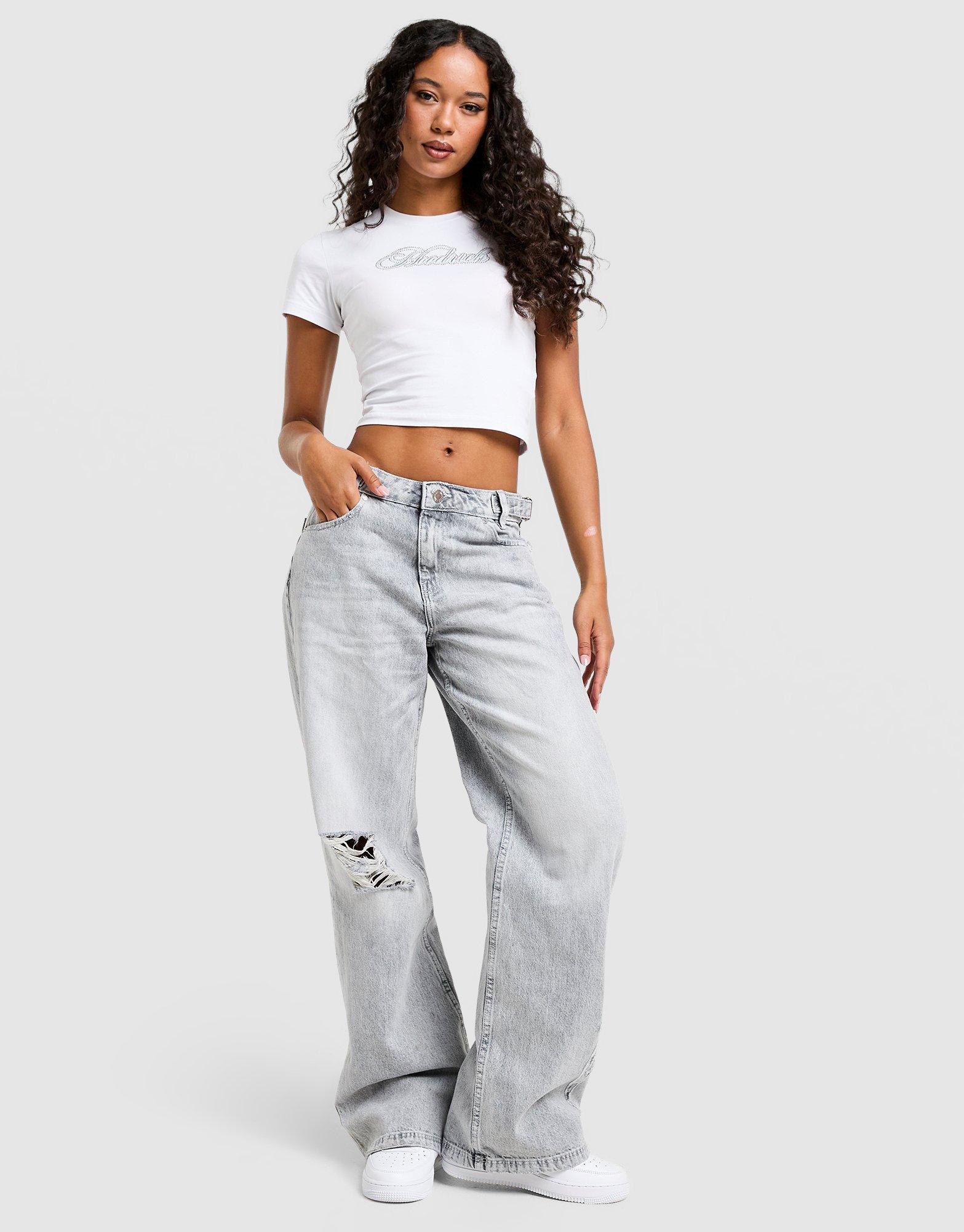 Hoodrich Spark Applique Wide Leg Jeans Damen