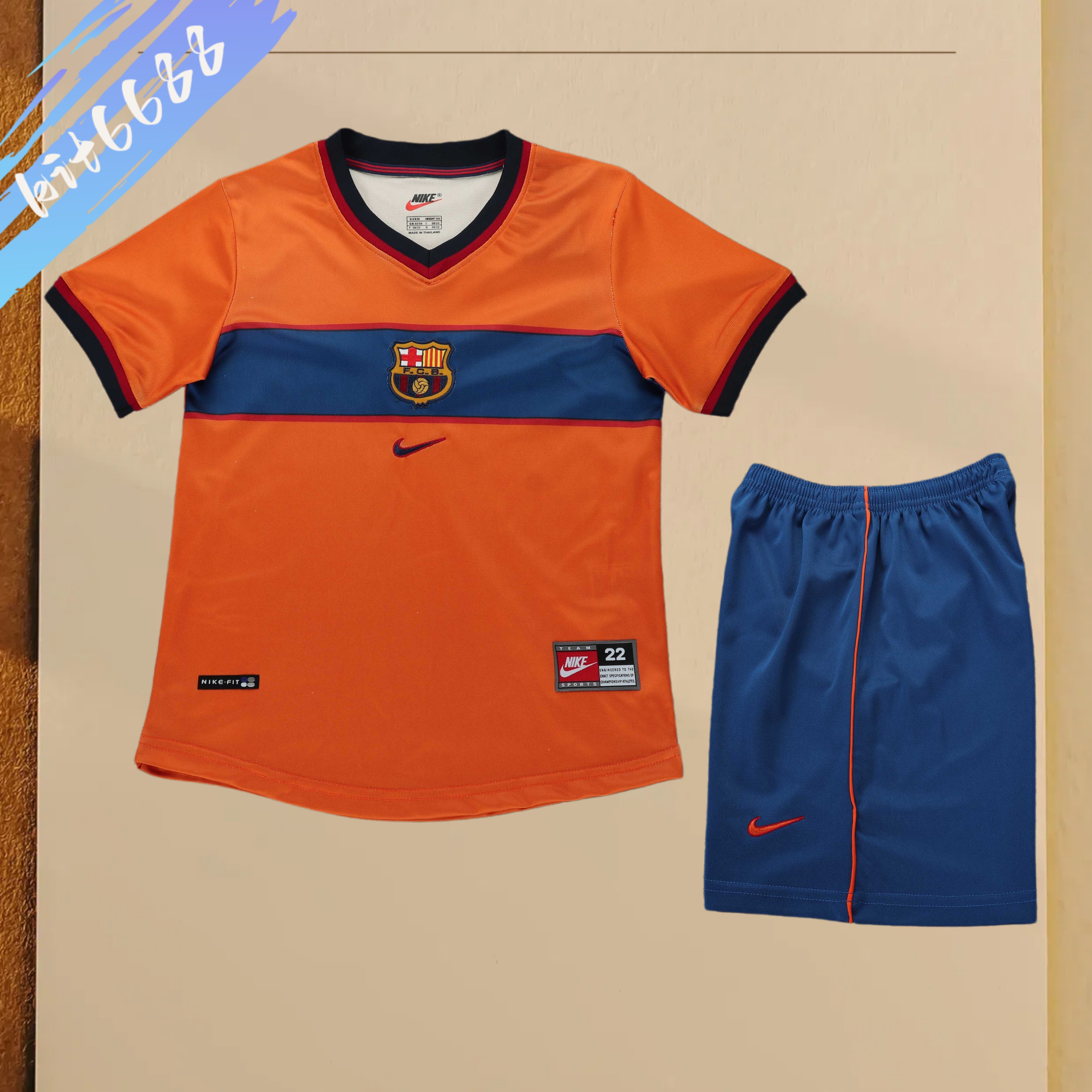 1998/1999 Barcelona Third Away Retro Football Shirt (Kids Kit)