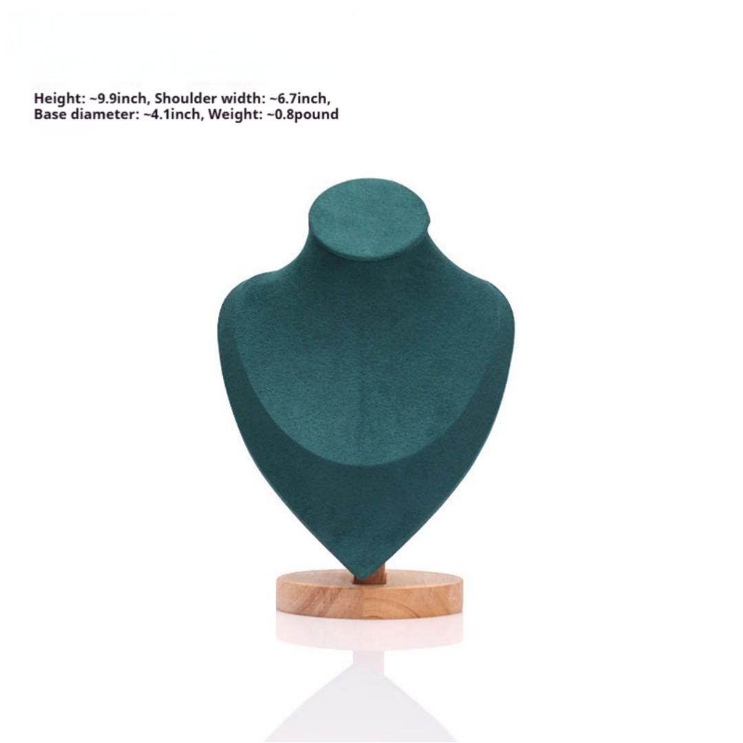 Solid Wood Necklace Display Stand Bracelet Pendant Jewelry Display Rack Mannequin Neck Counter Display Prop custom logo