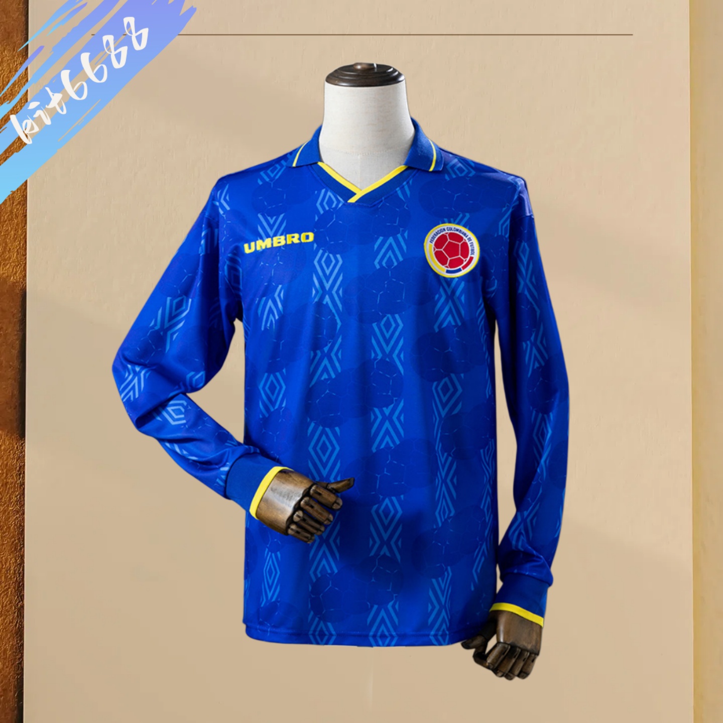 1994 Colombia Away Long-sleeved Retro Football Shirt
