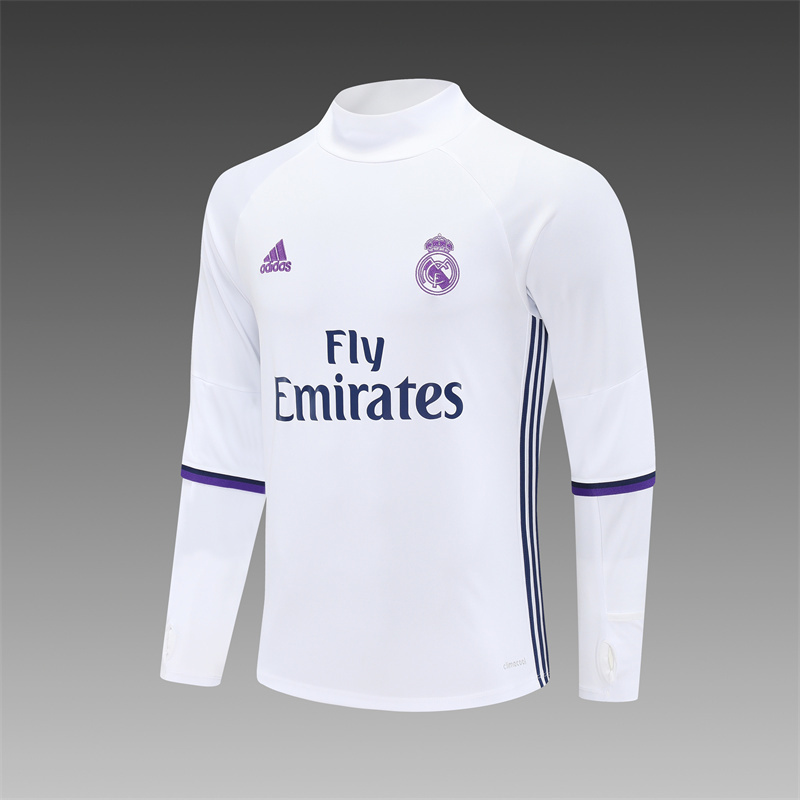 16/17 Real Madrid Retro Training Uniform Long- Sleeve Football Shirt