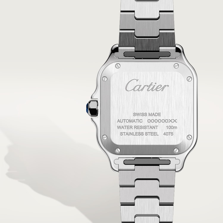 Santos de Cartier watch Medium model Silvered opaline dial 35.1 mm