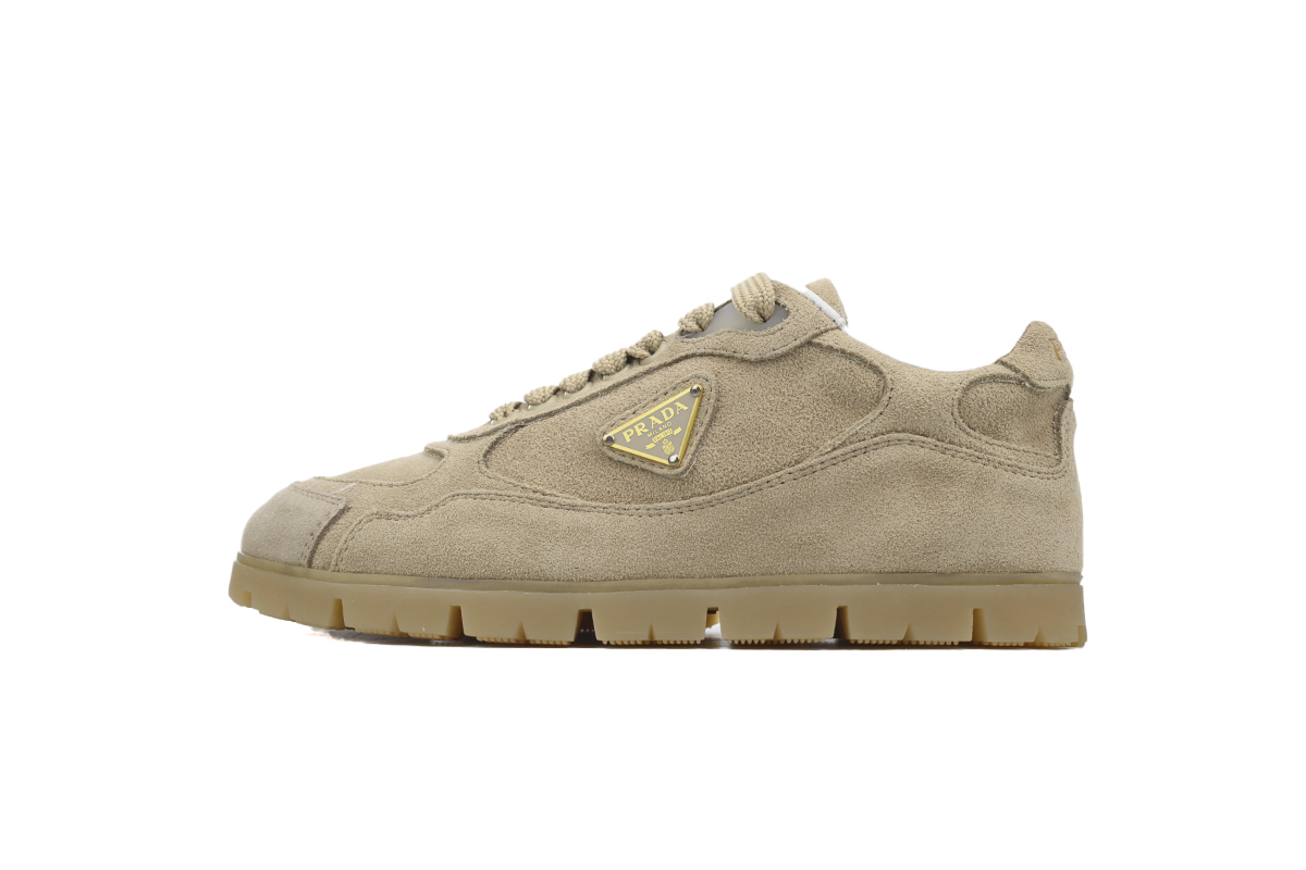 Prada Trail faded suede sneakers Khaki
