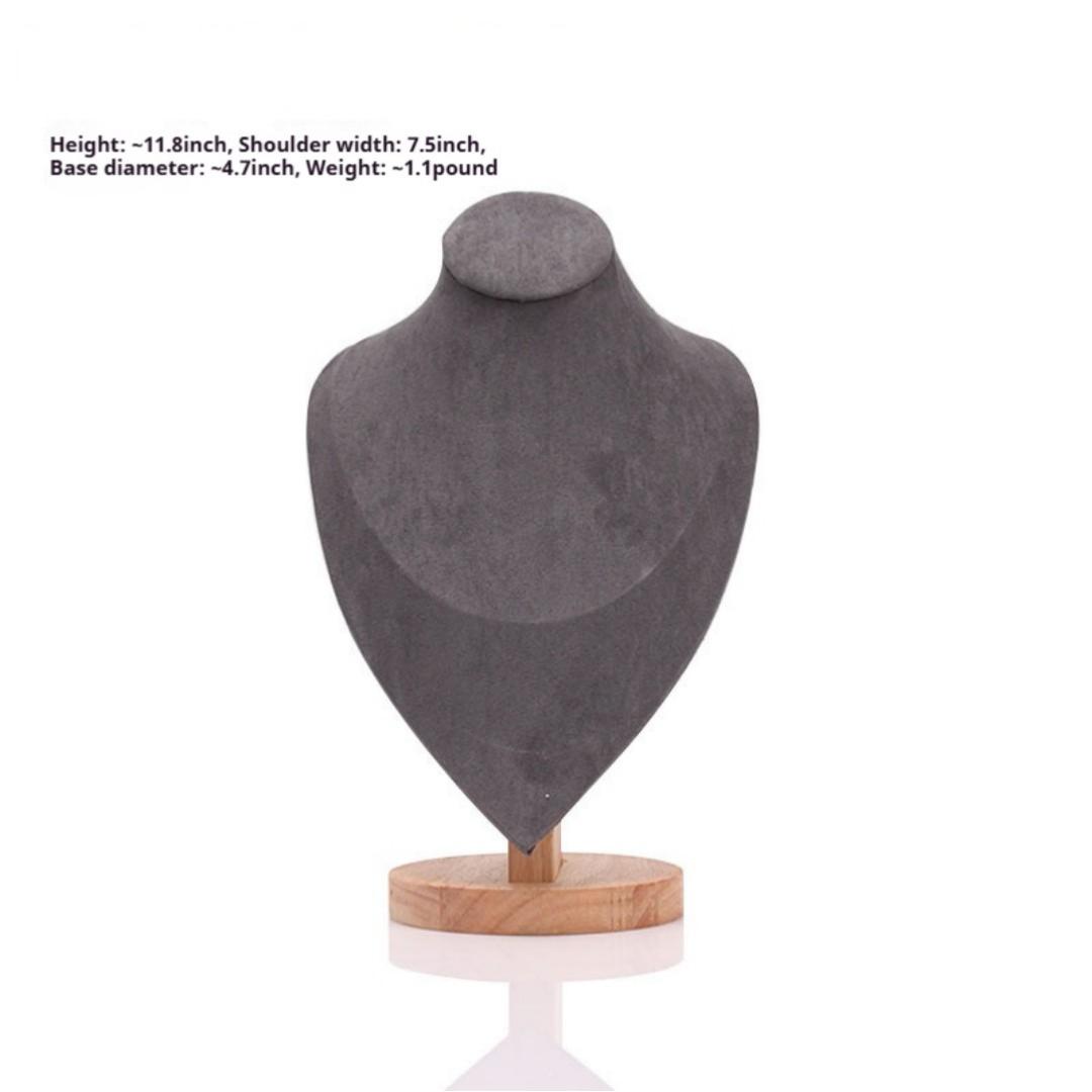 Solid Wood Necklace Display Stand Bracelet Pendant Jewelry Display Rack Mannequin Neck Counter Display Prop custom logo