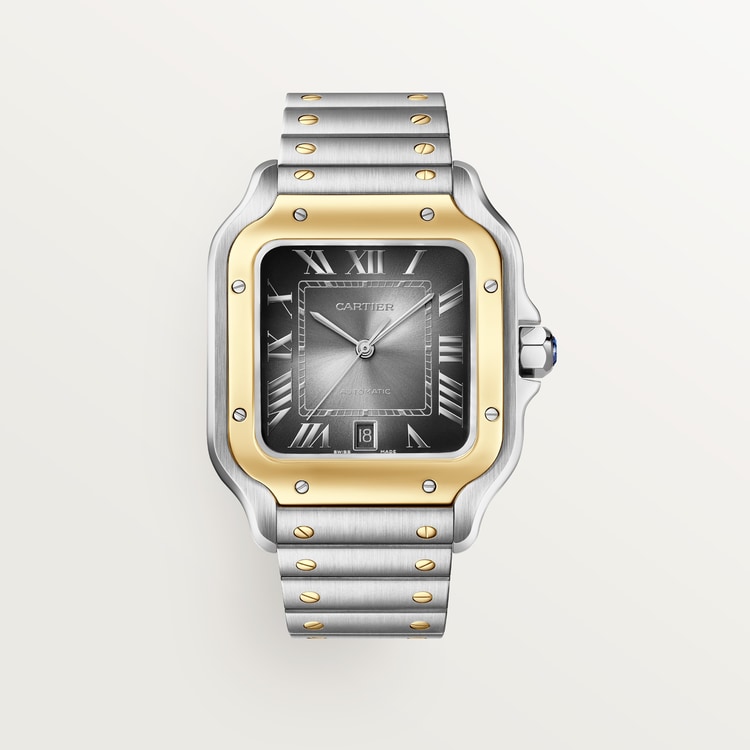 Santos de Cartier watch Large model Anthracite gray dial 39.8 mm