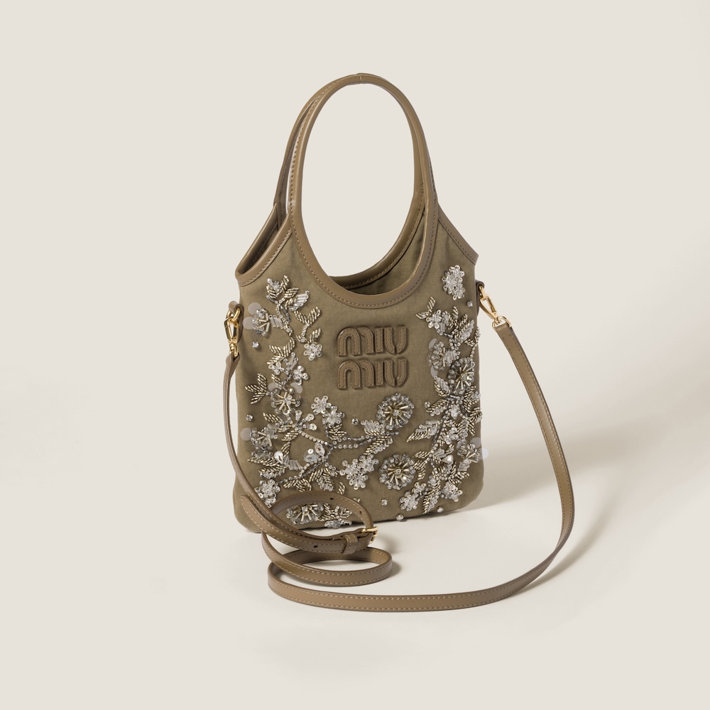 IVY embroidered gabardine bag Tundra