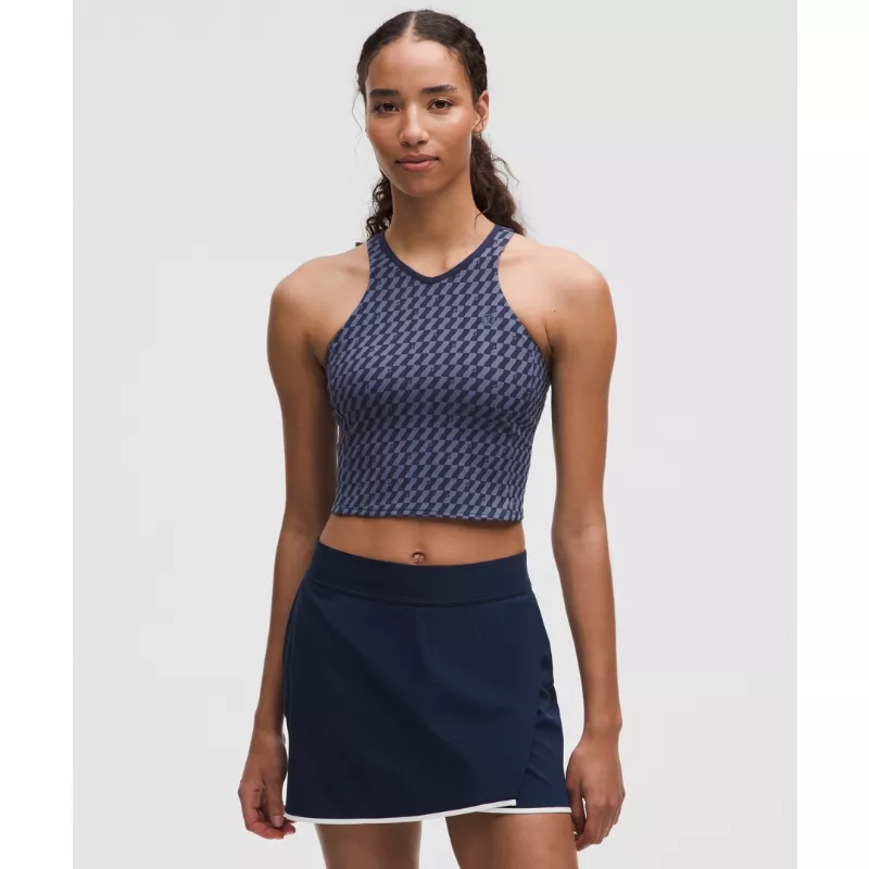 Cropped V-Neck Tennis Tank Top Medium Support, B/C Cup