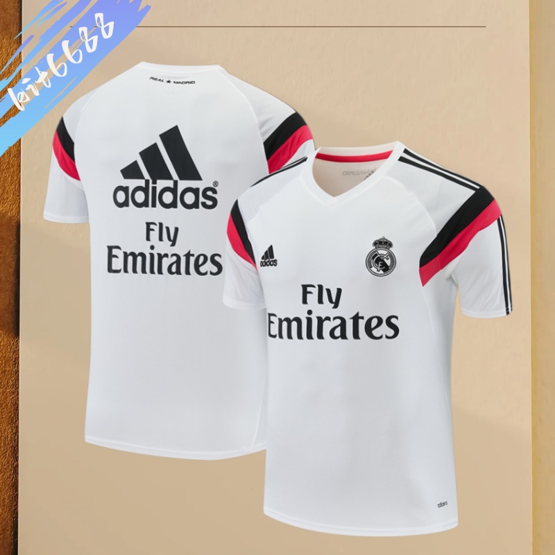 14/15 Real Madrid Retro Training Uniform short sleeves- Sleeve Football Shirt