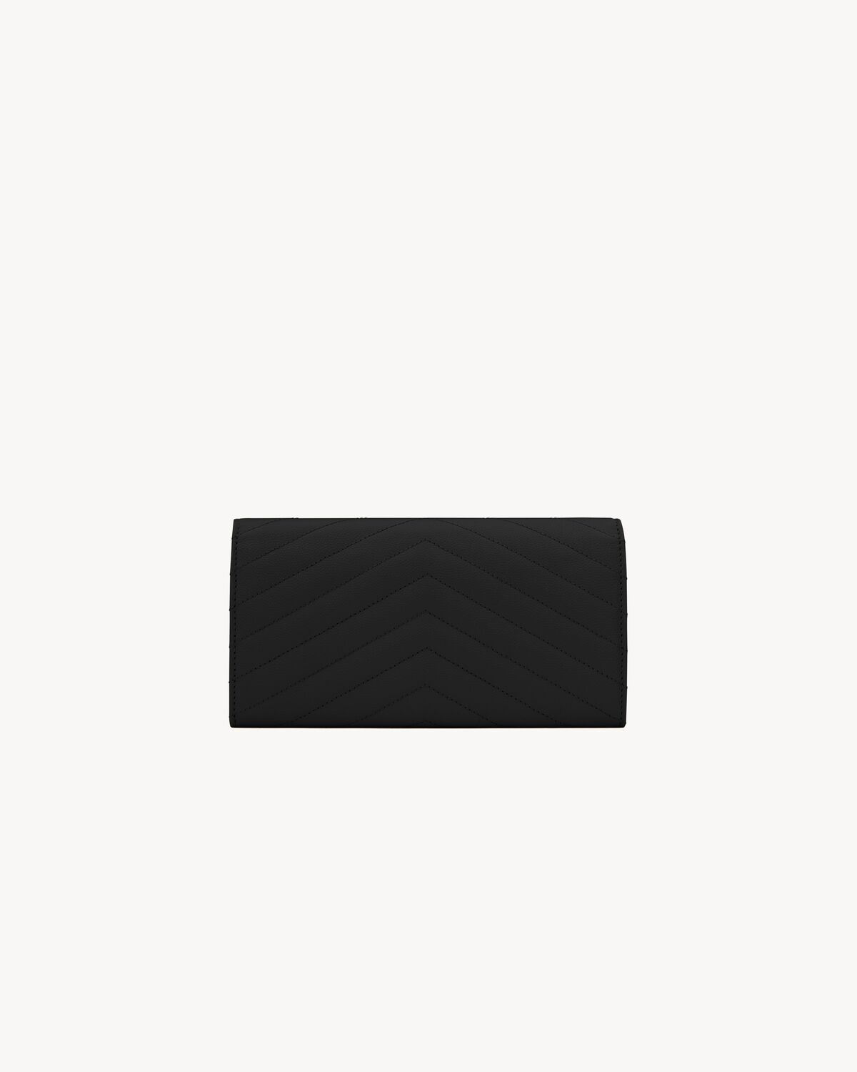cassandre matelassé large flap wallet in grain de poudre leather BLACK