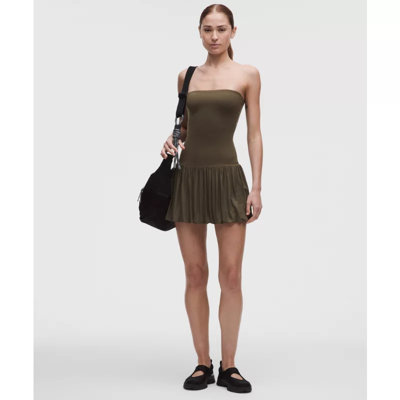 2-in-1 Bubble-Hem Mini Dress