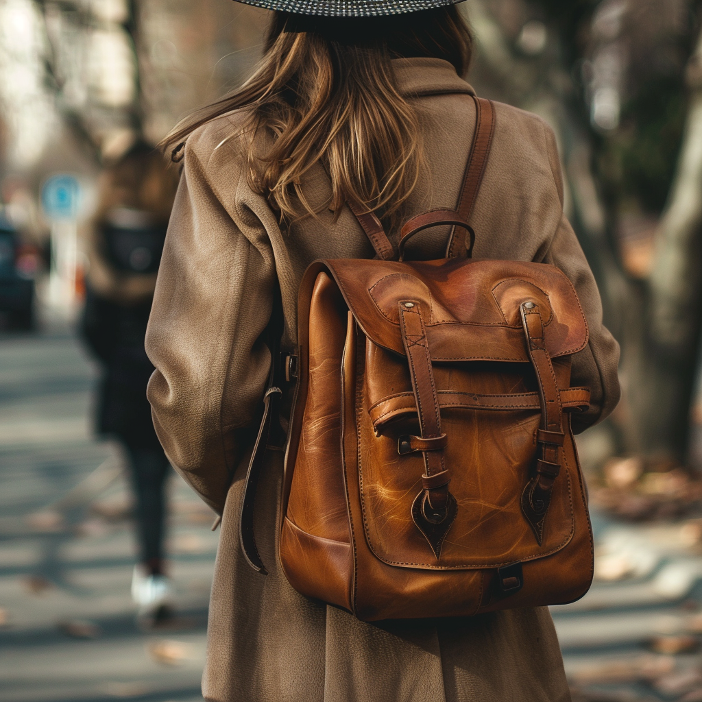 Vintage Brown Leather Backpack