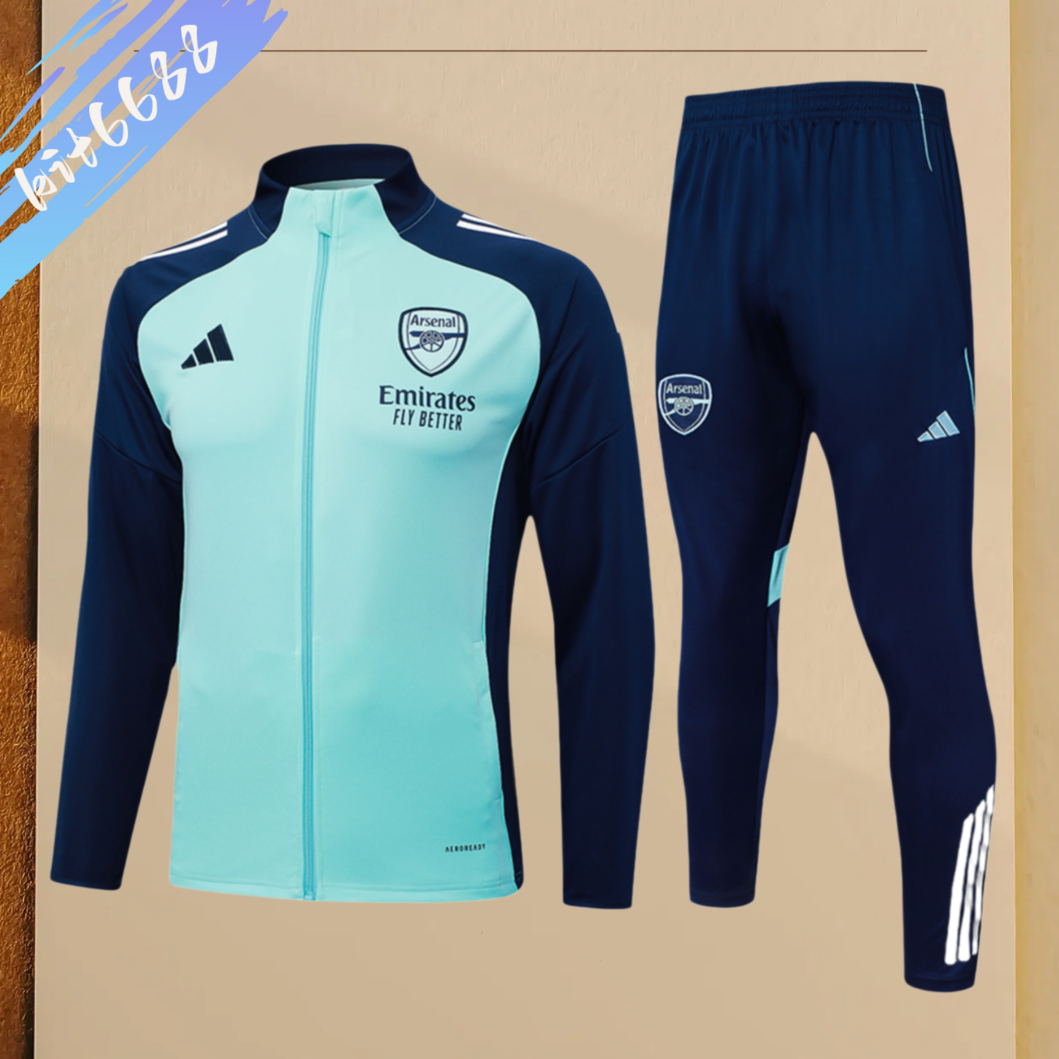 2025/2026 Arsenal Light Green Adult Full Zip Training Suit (Adult Kit)