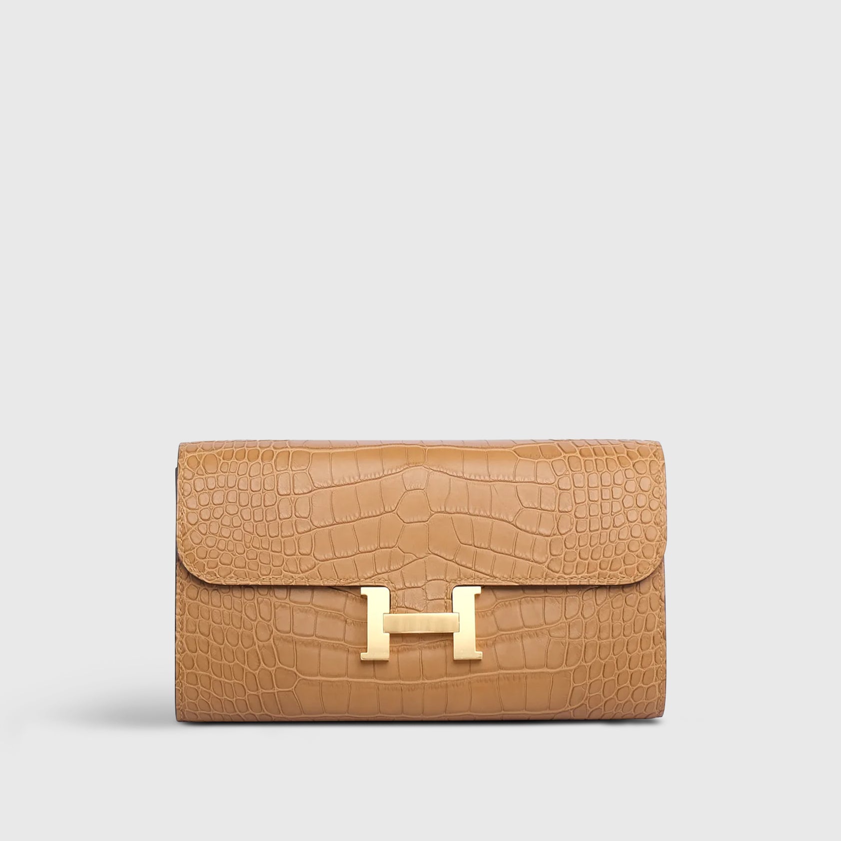 Hermès Constance Long To Go Wallet Alligator Matte Kraft Gold Hardware