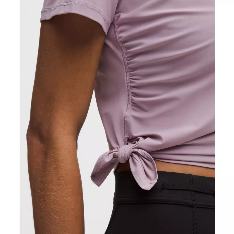 Side-Ruched Running Short-Sleeve Shirt