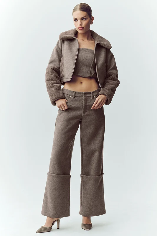 Wool Blend Nightcap Wide Leg Pant