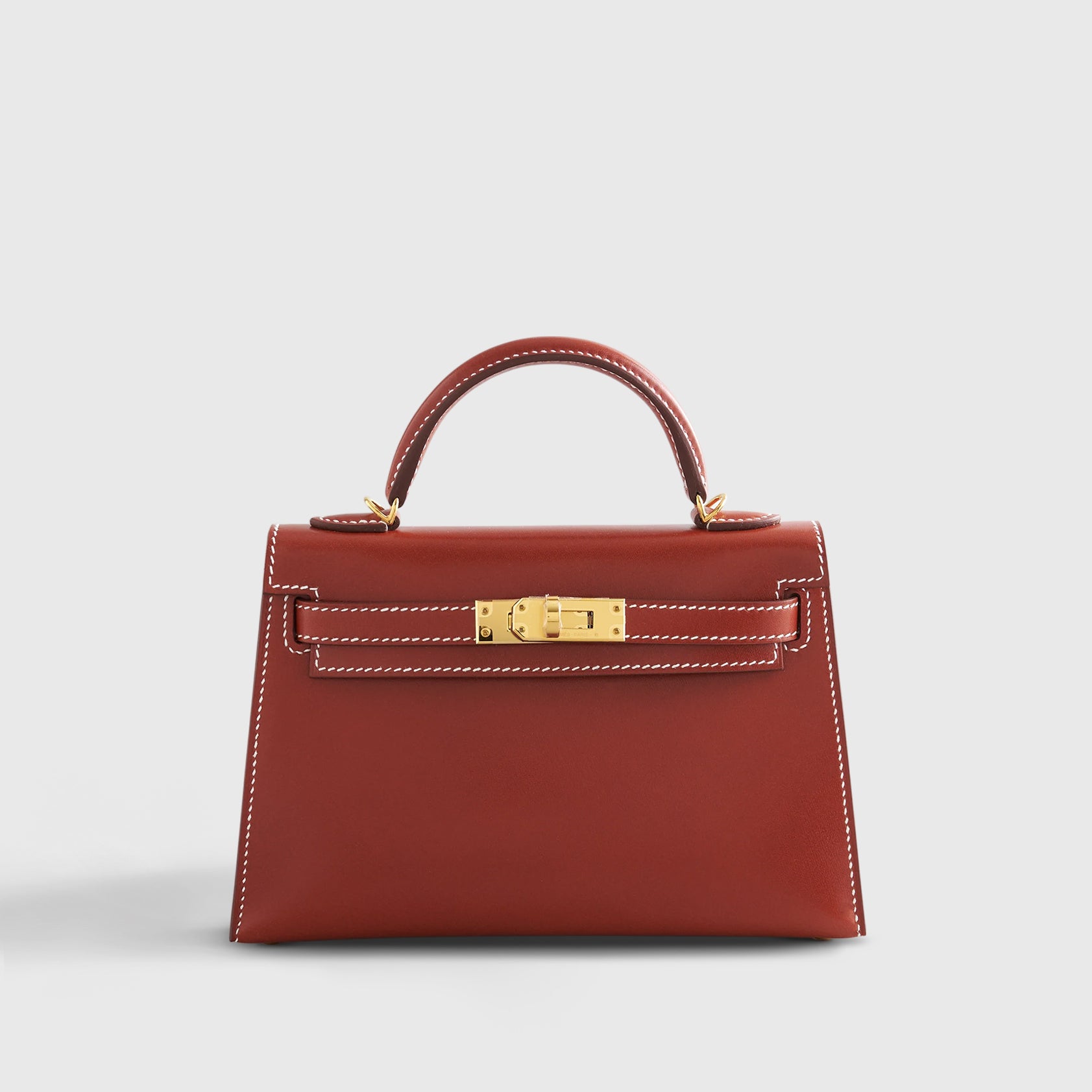 Hermès Kelly Mini Box Calf Brique Sellier Gold Hardware
