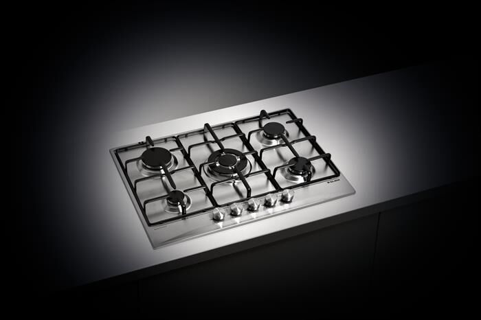 GLEM GAS - Piano cottura a gas GT955IX 5 fuochi 86cm-Acciaio Satinato