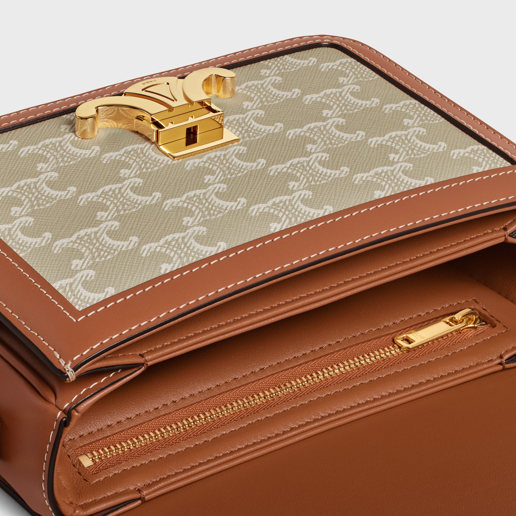 TEEN TRIOMPHE BAG in Triomphe Canvas and calfskin GREGE