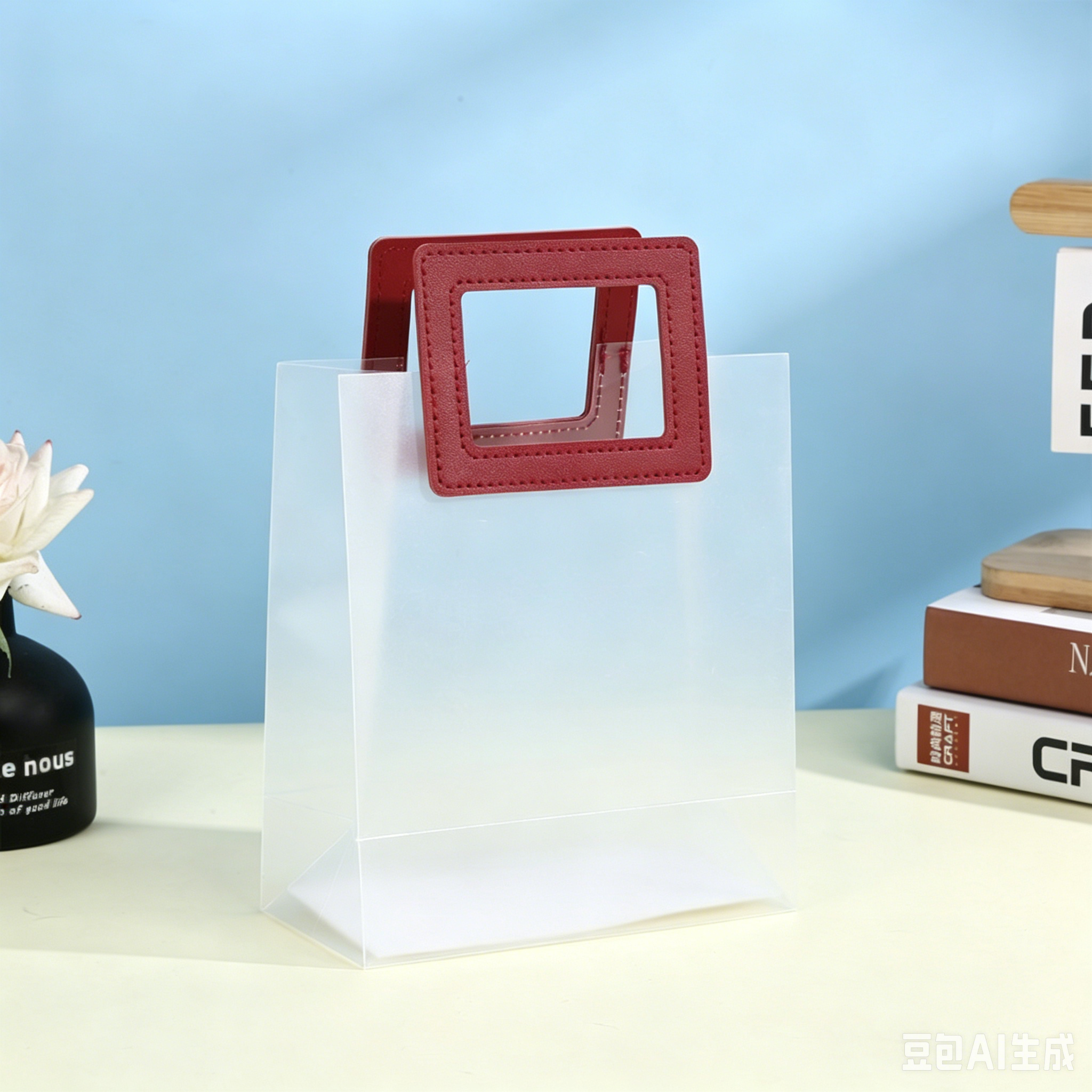 PP Frosted Transparent Handheld Gift Bag, Plastic Festival Souvenir Bag, Wedding Candy & Flower Tote Bag, Custom Logo Packaging Bag, In Stock Wholesale