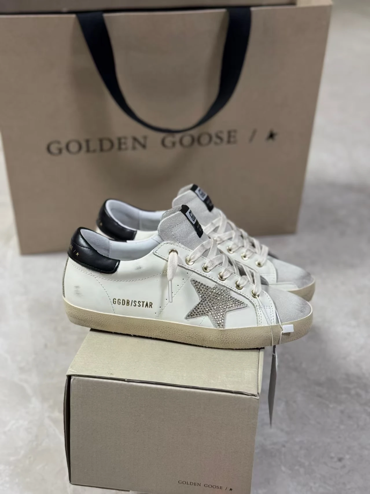 Golden Goose Super Star Black Heel