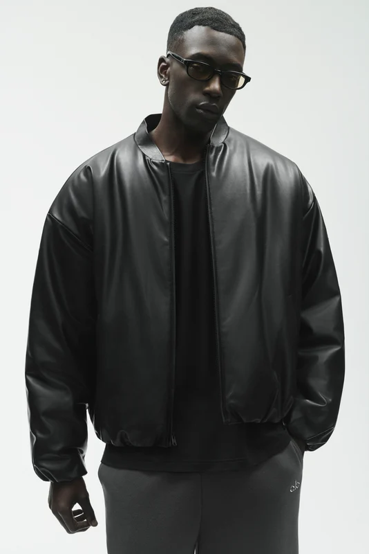 Faux Leather Premier Bomber